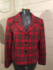 Vtg Pendleton Classic Tartan Plaid Coat Jacket Topper Blazer Wool Size 16