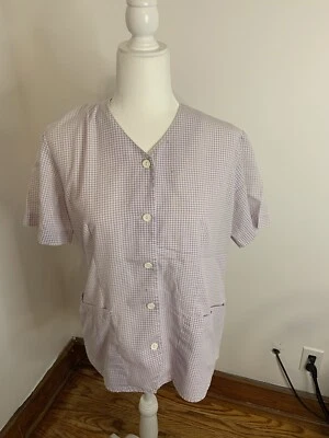 Blusa Médica Peaches Uniformes Médicos Botón Cuadros Mediana Foto 1 de 4