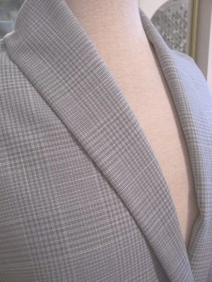  TRAJE 4yd OFF BLANCO GRIS MEZCLA LANA A CUADROS PESO CLÁSICO ROPA DE HOMBRE TELA Foto 1 de 2