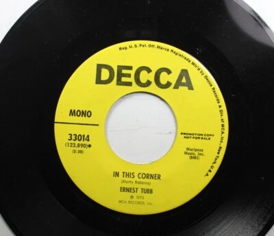 Country 45 Ernest Tubb - In This Corner / Baby, It'S So Hard To Be Good On Decca - Image 1 of 2