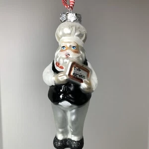 Williams Sonoma Holiday Weihnachten Glas Ornament Santa Chef Guten Appetit 2012 - Bild 1 von 12