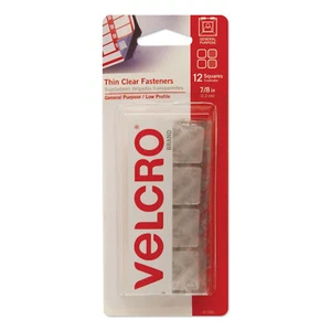 VELCRO(R) Brand Thin Fasteners Squares 7/8" 12/Pkg Clear - Picture 1 of 4