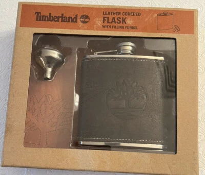 Timberland Leather Wrapped Flask Filling Funnel New Sealed Box 2012 - Image 1 of 4