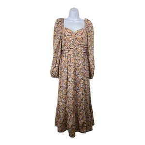 Band of the Free Dress Womens Medium Cottagecore Floral Ruching Tiered Maxi - Picture 1 of 6