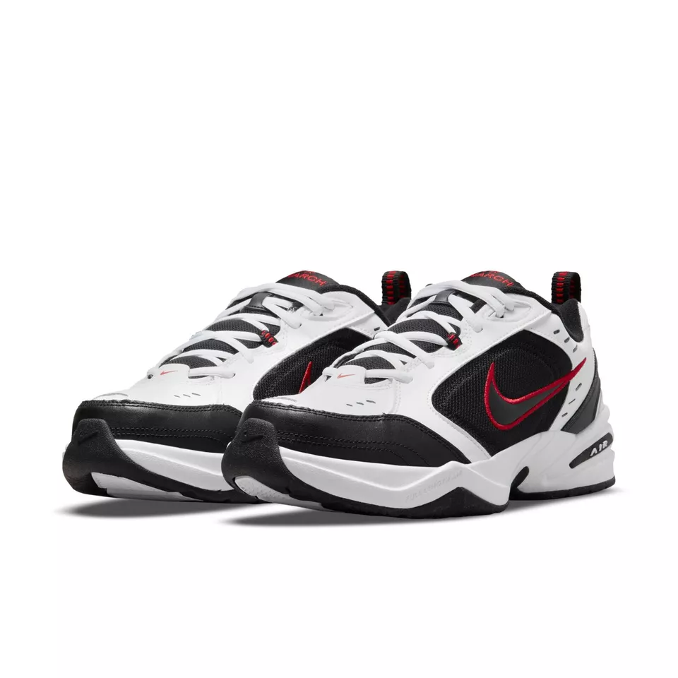 Nike AIR MONARCH IV Men White Black Red 101 Walking Shoe Medium & WIDE WIDTH 4E - Image 1 of 4