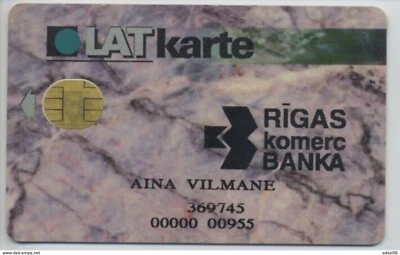 1994 LATVIA RKB / Rigas Komerc Bank / Latkarte /very old bank card in Latvia RR - Image 1 of 2