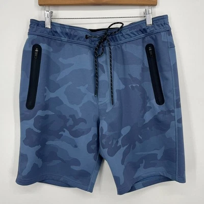 Pantalones Cortos de Sudadera American Eagle Para Hombre Talla L Azul Camuflaje Bolsillos con Cremallera Foto 1 de 4