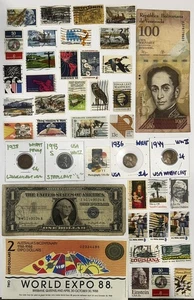 ESTATE LOT VINTAGE US & Foreign Stamp, Coin, & Currency Collection, WW11, Wheats - Picture 1 of 5