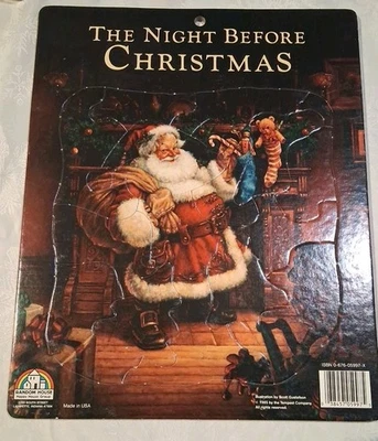 Vintage Random House 1985 Night Before Christmas Tray Puzzle New Not Popped Out - Image 1 of 2