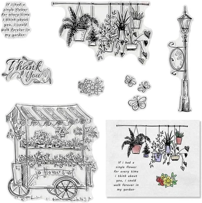 Estampillas transparentes de flores de farola de otoño para hacer tarjetas y decoración de álbumes de fotos Foto 1 de 4