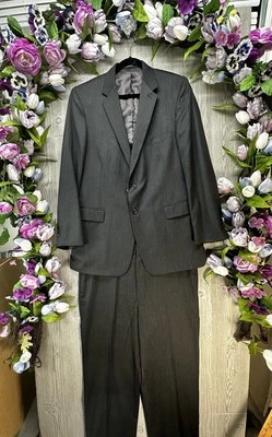 Suit Size 44L Mens And Pants 38x29 Set Dark Gray Wool Men 2 Piece Made In USA - Image 1 of 4
