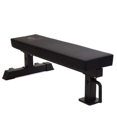Titan Fitness TITAN Series Single Post Flat Bench, 4" Thick HeftyGrip Vinyl Pad - Image 1 of 4