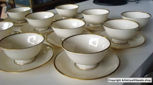 10 USA Lenox MANSFIELD C513 Tea/Coffee cups & saucers (1 extra cup 11 total) - Picture 1 of 8