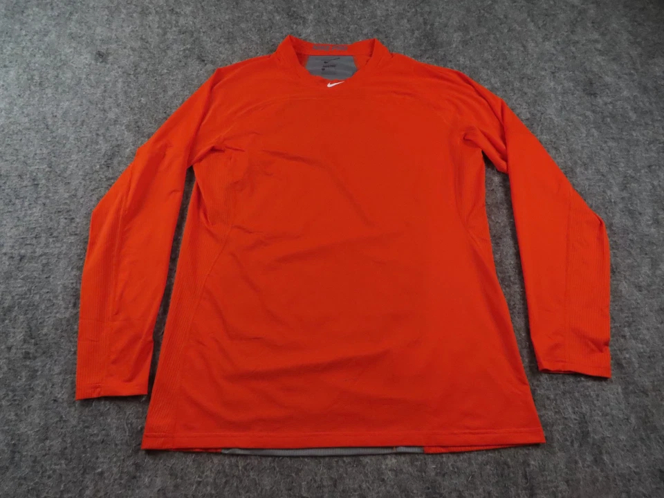 Camisa Nike Pro Para Hombres XL Naranja Calce Atlético Compresión Manga Larga Gimnasio Entrenamiento Foto 1 de 4