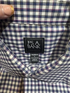 Jos A Banks Men's Large Tailor Fit Oxford L- Sleeve Button Down Shirt - Picture 1 of 6