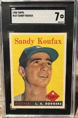 1958 Topps # 187 Sandy Koufax SGC 7 casi nuevo Foto 1 de 2