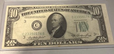 Major Off Center Error 1950A $10 Federal Reserve Note FREE SHIPPING High Grade - Image 1 of 3