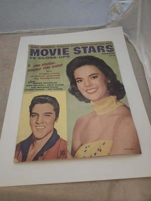 Rare Gossip Entertainment Movie Stars Magazine June 1958 Elvis Natalie Wood VTG - Image 1 of 3
