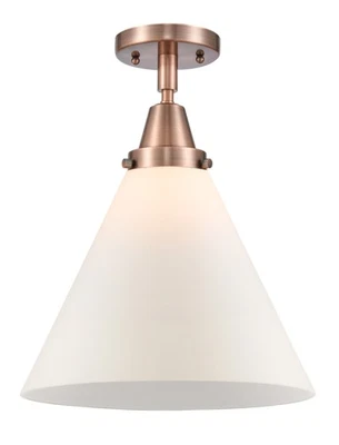 Innovations Lighting 447-1C-16-12-L Cone Semi-Flush Cone 12"W - Antique Copper / - Image 1 of 4