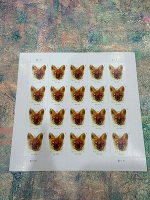 Estampillas de Estados Unidos 2023 Zorro Rojo (Hoja) 5 hojas de 20 / Un total de 100 Foto 1 de 2