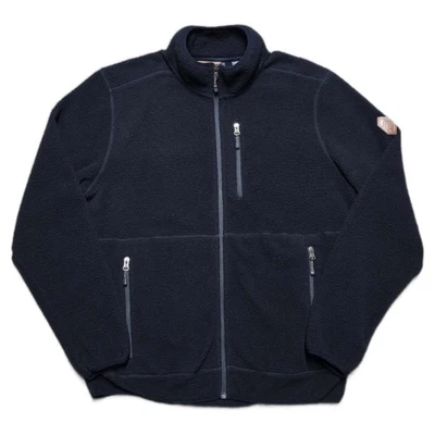 Free Country Men’s High Pile Sweater Knit Fleece Jacket Size Medium Navy Blue - Image 1 of 4