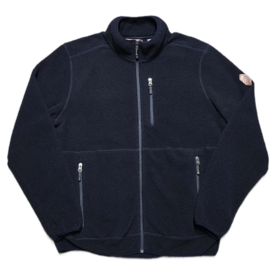 Free Country Men’s High Pile Sweater Knit Fleece Jacket Size Medium Navy Blue - Image 1 of 4