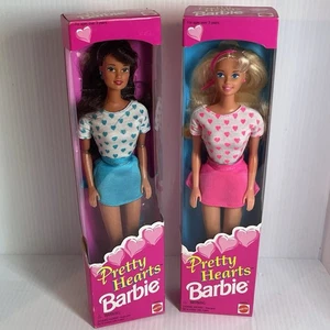 Mattel 1995 PRETTY HEARTS TERESA & BARBIE Puppen 14475 14473 NEU! - Bild 1 von 17