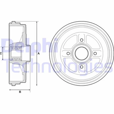 2x DELPHI Bremstrommel Trommeln Trommelbremse Hinten BFR496 - Bild 1 von 2
