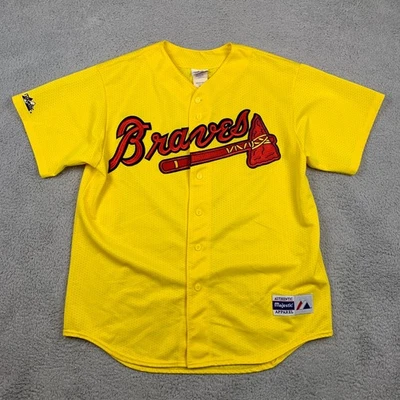 Camiseta vintage de los Atlanta Braves para hombre XL amarilla majestuosa cosida hecha en EE. UU. años 90 Foto 1 de 4