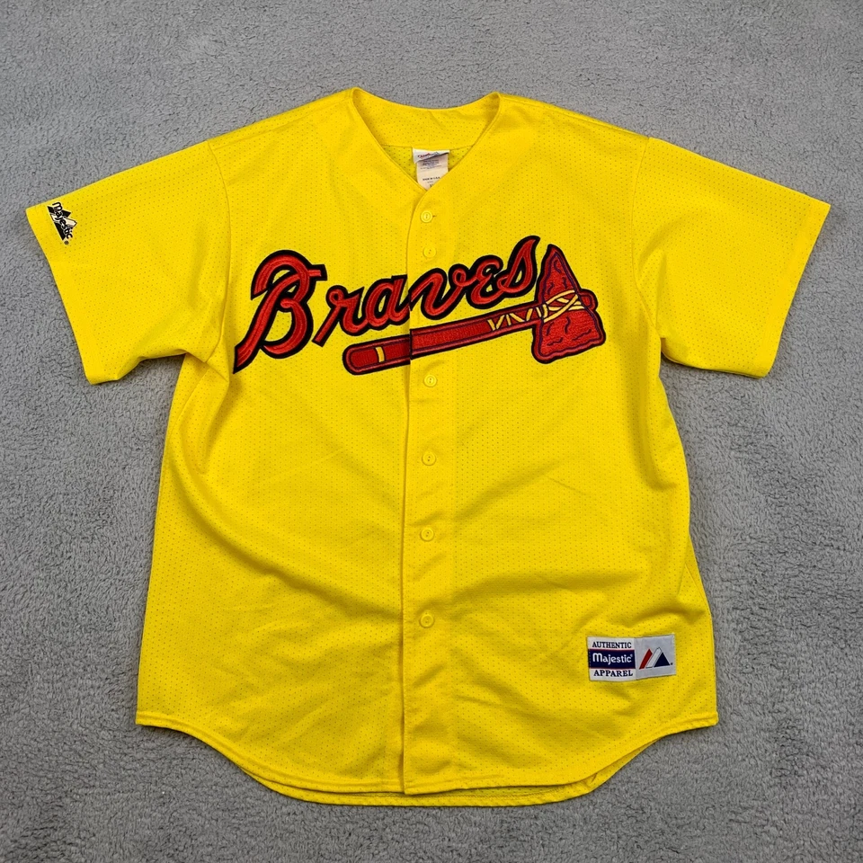 Camiseta vintage de los Atlanta Braves para hombre XL amarilla majestuosa cosida hecha en EE. UU. años 90 Foto 1 de 4