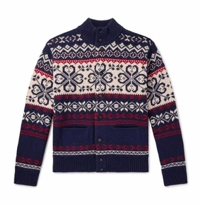 Polo Ralph Lauren Snowflake Cardigan 2XL Fair Isle Sweater Wool Blend NWT - Picture 1 of 12