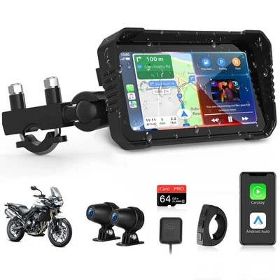 4K Motorcycle CarPlay 6.25 inch Carplay Motorcycle Screen/Android Auto for Mo... - Image 1 of 4