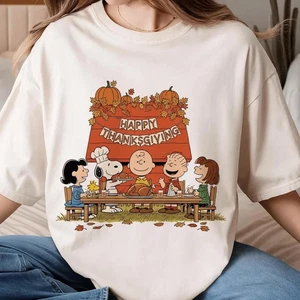Snoopy Thanksgiving süßes Hundeshirt, Erdnuss Herbst Cartoon Unisex S-5XL - Bild 1 von 5