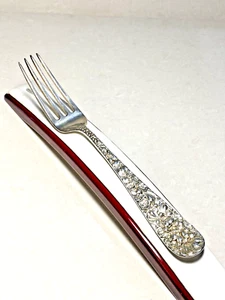 Stieff Rose ~ Plata de ley antigua ~ Tenedor individual sólido 6 7/8" pulgadas - Imagen 1 de 8