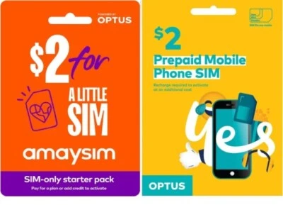 2 X $2 Australia sim card PAYG Prepaid SIM Starter(free post with in AU) - Image 1 of 2