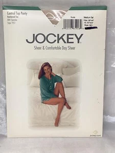 Jockey transparente y cómodo desnudo mediano-alto #1951 puntera de control superior/riñón nuevo en paquete - Imagen 1 de 3
