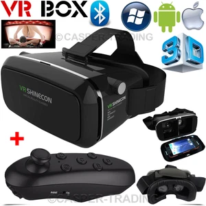 Virtual Reality 3D VR Box Shinecon Headset Glasses for iPhone Android+Remote UK - Picture 1 of 9