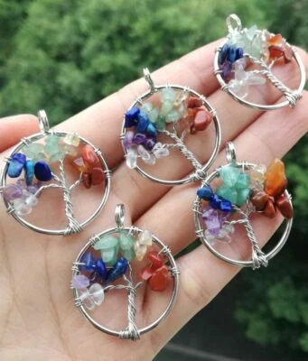 Оптовая продажа 10 шт. йога 7 чакр камень дерево жизни подвески бисер энергии амулет - Изображение 1 из 3