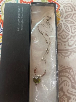 Collar de cristal verde plata esterlina SILPADA N1461 en caja PRECIOSO Foto 1 de 4