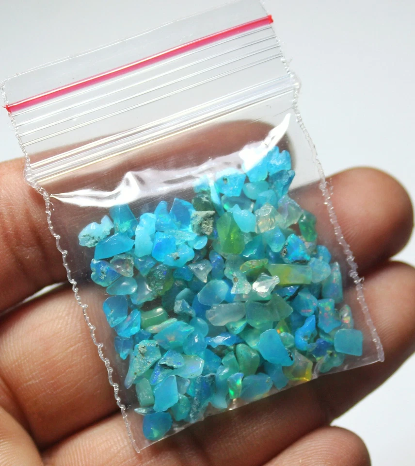 Lote de 100 PIEZAS Piedras Preciosas Sueltas Ásperas Ópalo Welo Etíope Natural Calidad AAA Foto 1 de 1