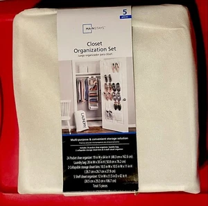 NWT Mainstays 5 Pieces Closet Organization Set Multipurpose Storage White - Picture 1 of 4