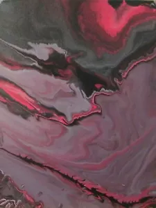 Original Art Contemporary Painting - Violet Lava Abstract, Handmade 16x12 Canvas - Picture 1 of 8