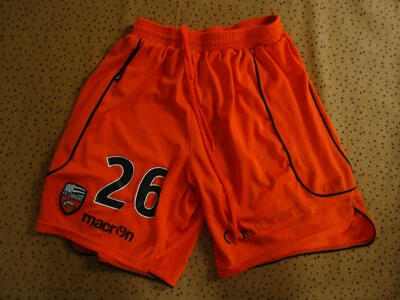 Short FC Lorient Porté Match #26 Macron Vintage Orange Football soccer - M - Photo 1/4