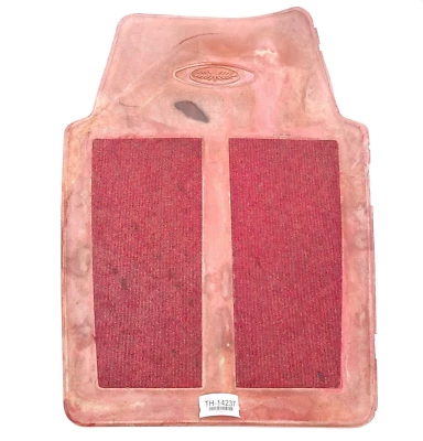 Alfombra roja delantera izquierda lado del conductor Ford F-250 1989 Super Duty OEM Foto 1 de 4