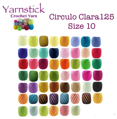 Circulo CLARA 125 Crochet Soft Cotton Yarn Thread Solid Variegated No. 10 125m