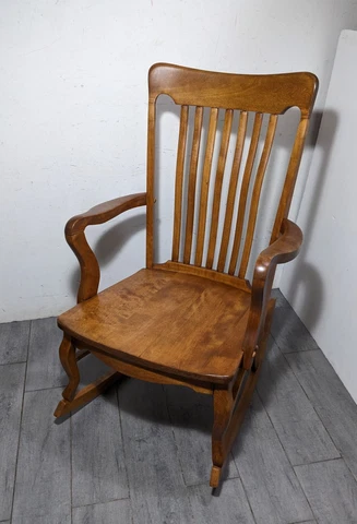 Vintage Rustic Farmhouse Country Solid Wood Windsor Spindle Back Rocking Chair Cover