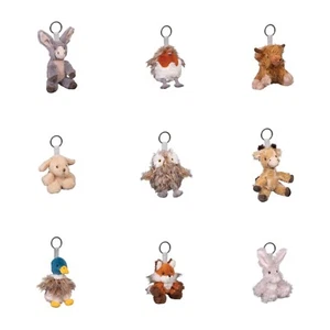 Wrendale Designs Asst Plush Character Keyring Cow Fox Duck Donkey Robin Giraffe