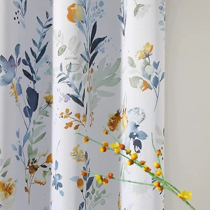 Floral Curtains 84 Inches Long Living Room Curtains Room Darkening Curtains Ther - Picture 1 of 8