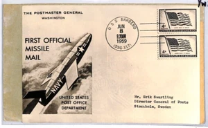 SWEDEN Advert Card 1967 USA ROCKET MISSILE MAIL Photo (FIRST FLIGHT 1959)YW282 - Picture 1 of 10