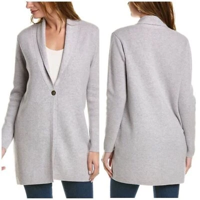 J MCLAUGHLIN KAYLA CARDIGAN NWOT M CASHMERE SINGLE BUTTON SHAWL COLLAR NEUTRAL - Image 1 of 4
